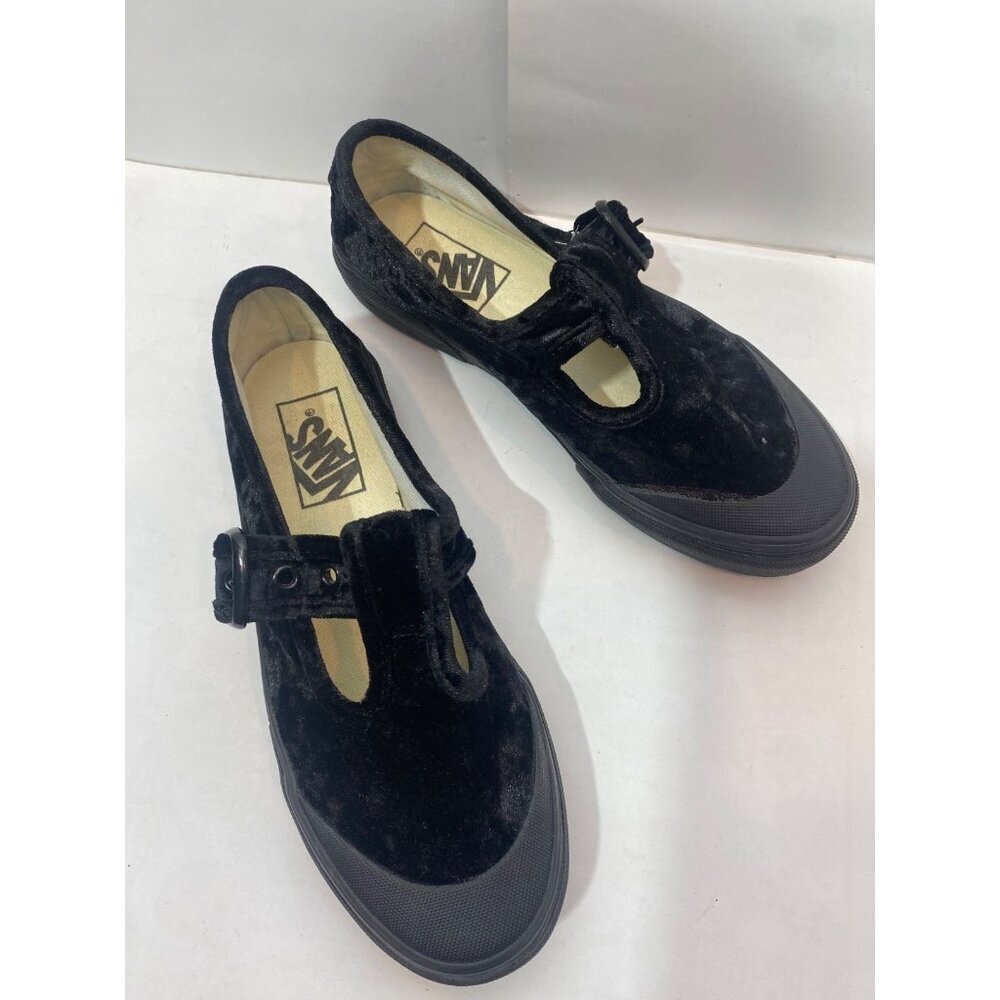 Vans Women's Crushed Velvet Mary Jane Platform Shoe Style 93 Black Women's 6 - Picture 5 of 13